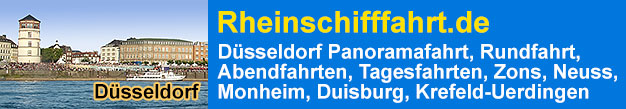 Rheinschifffahrt Dsseldorf Panoramafahrt Rundfahrt Abendfahrten Tagesfahrten Zons, Neuss, Monheim, Duisburg, Krefeld-Uerdingen