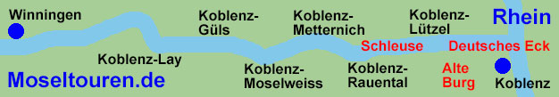 Moselschifffahrt zwischen Koblenz und Winningen